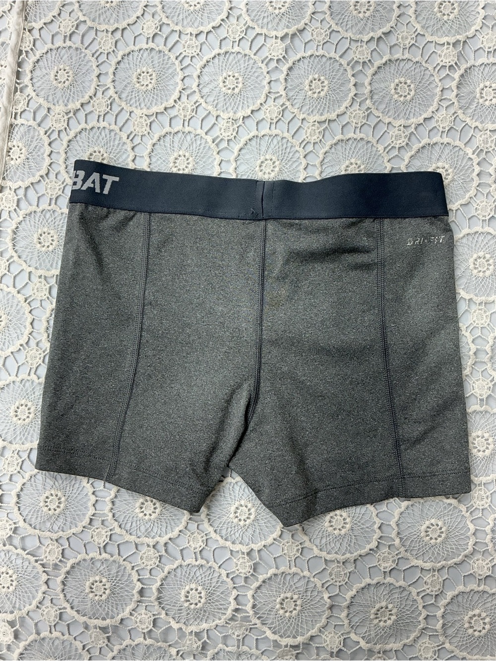 Nike Gray Compression Shorts with Dark Gray Logo